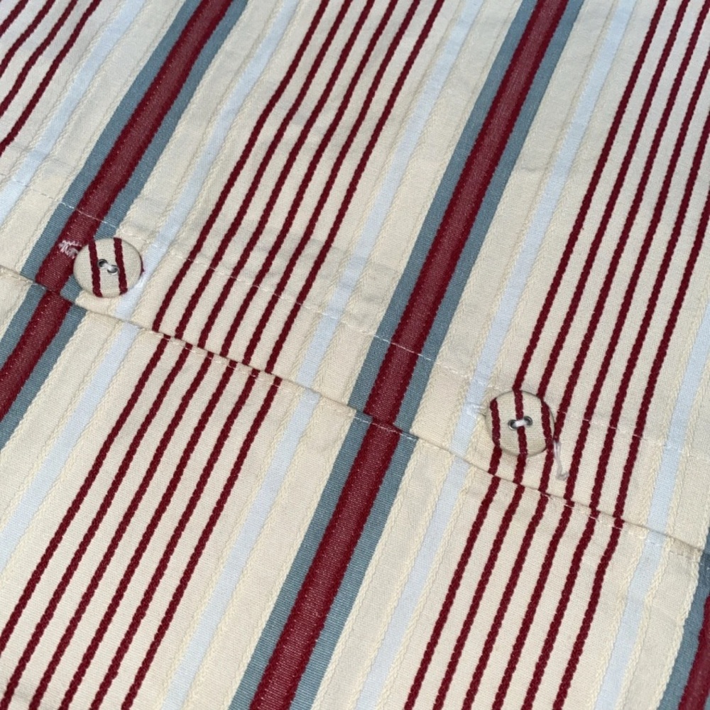 IKEA Alvine Raffla Pillow Cover SET (2) 25” x 25” Stripes 100% Cotton Buttons - Picture 13 of 16